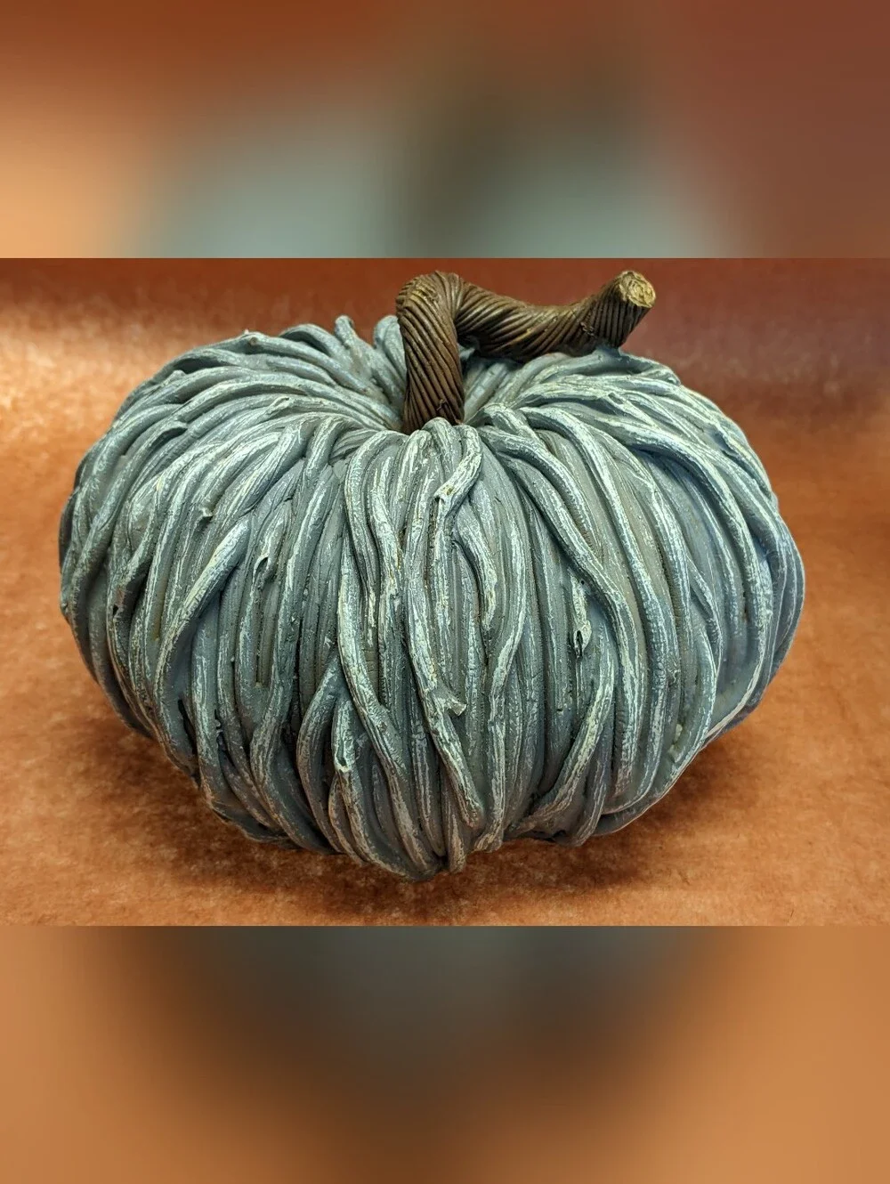 Pumpkin Decor - Seasonal Decor - Grey - 5in Tall - New